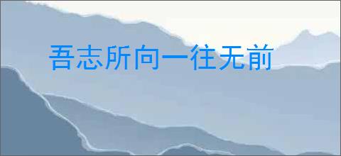 吾志所向一往无前