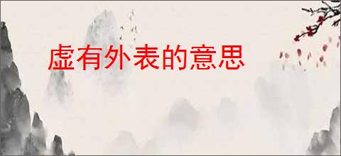 虚有外表的意思