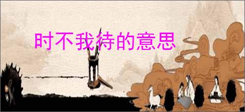 时不我待的意思