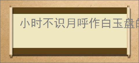 小时不识月呼作白玉盘的全诗是