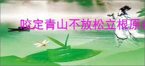 咬定青山不放松立根原在破岩中